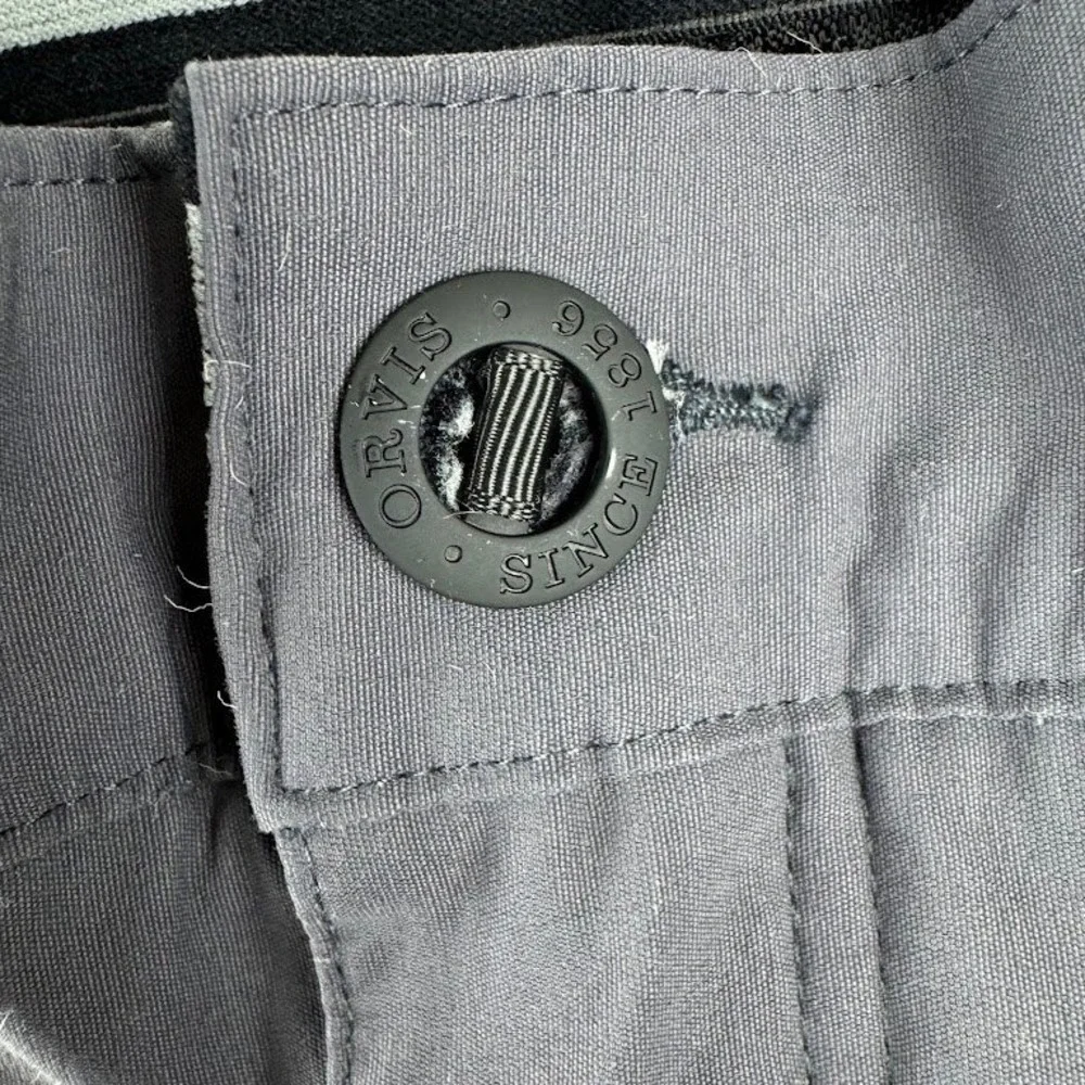 Orvis Mens Tech Performance Pants Charcoal Gray Size 38x30 Stretch Hiking Travel